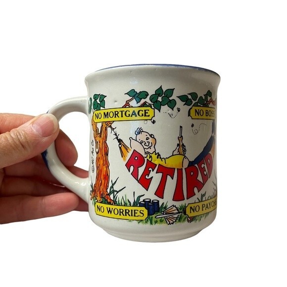 Vintage Retirement Mug Coffee Cup Retiree Gift - Picture 3 of 6